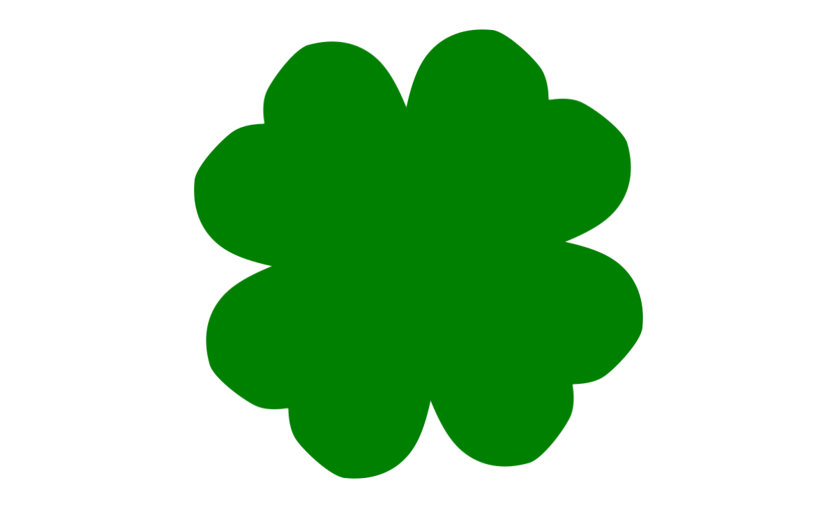 Grünes vierblättriges Kleeblatt als Glückssymbol Bronnen en gerelateerde content