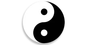 Yin-Yang-Symbol – Ein traditionelles chinesisches Zeichen, das die Balance zwischen gegensätzlichen Kräften wie Aktivität und Ruhe, Licht und Schatten, sowie Geben und Empfangen darstellt. Es erinnert an die Harmonie und das Gleichgewicht im Leben.