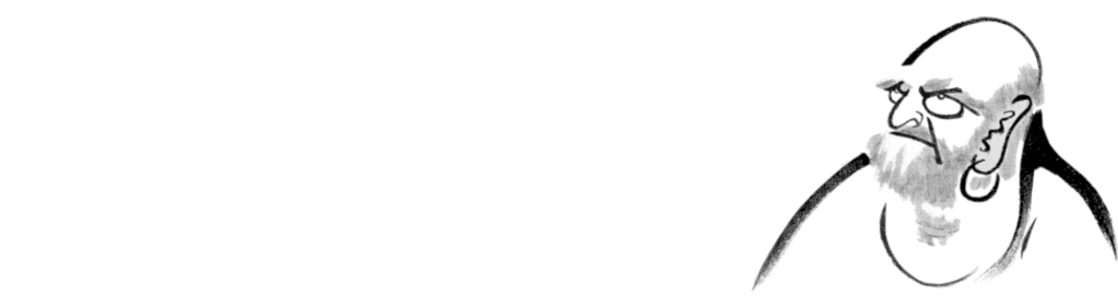Illustration von Bodhidharma, dem Gründervater des Zen-Buddhismus, als Symbol für Zen-Meditation Berlin.