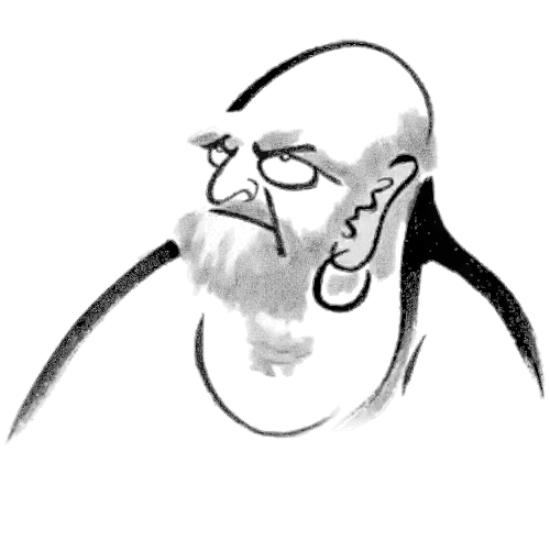 Illustration von Bodhidharma, dem Gründervater des Zen-Buddhismus, als Symbol für Zen-Meditation Berlin.
